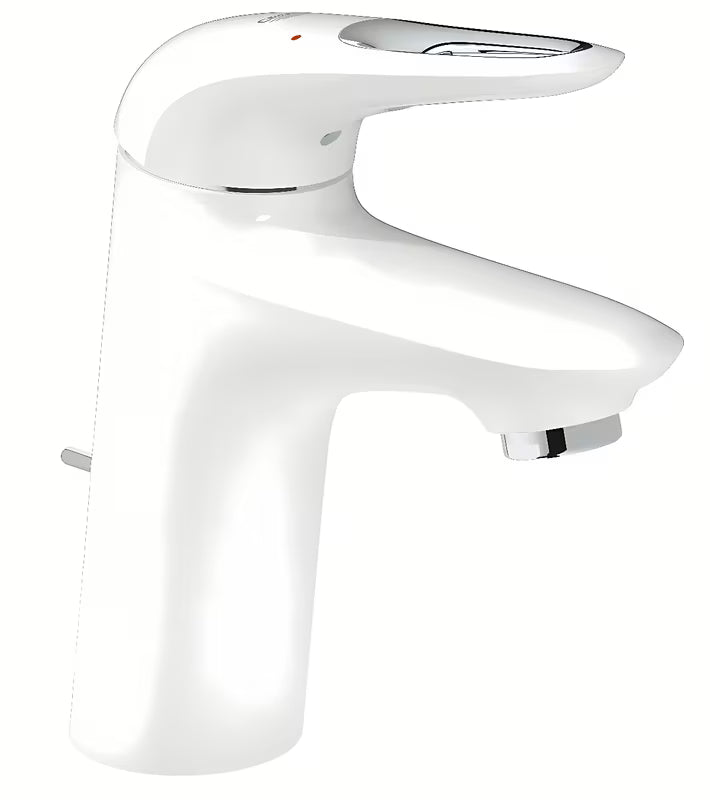 Svirtinis praustuvo maišytuvas Grohe Eurostyle New su praustuvo dugno vožtuvas, Moon White spalvos
