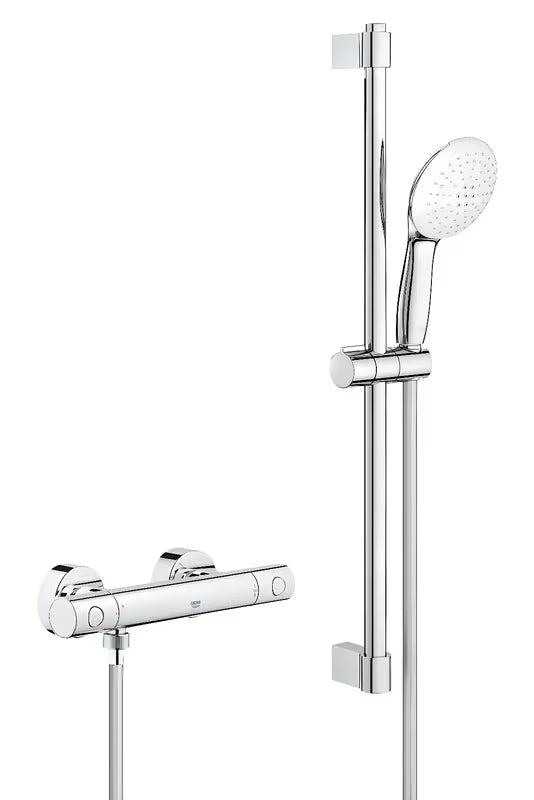 Grohe Grohtherm 800 Cosmopolitan termostatinė dušo maišytuvas chromo spalvos, su dušo komplektu ir stovu