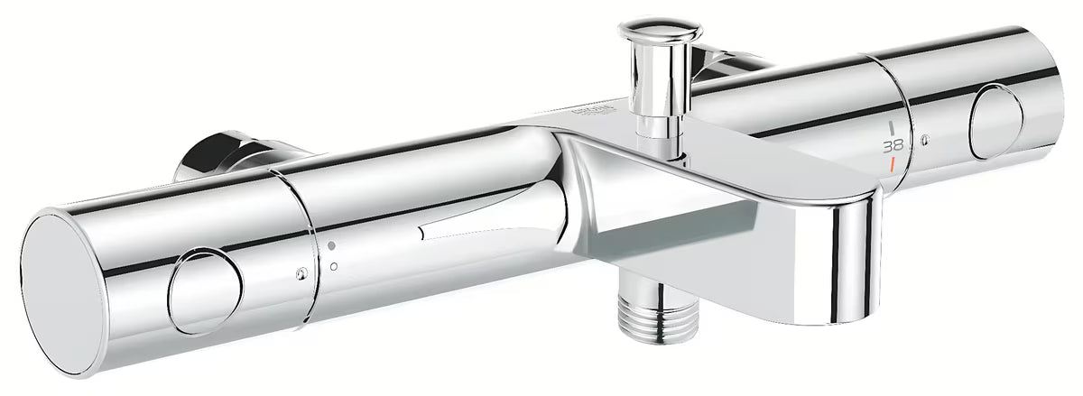 Chromo spalvos termostatinė sieninė vonios maišytuvas Grohe Grohtherm 800 Cosmopolitan pro voniai ir dušui