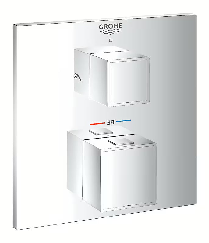 Potinkinė termostatinė dušo maišytuvas Grohe Grohtherm Cube chromo spalvos