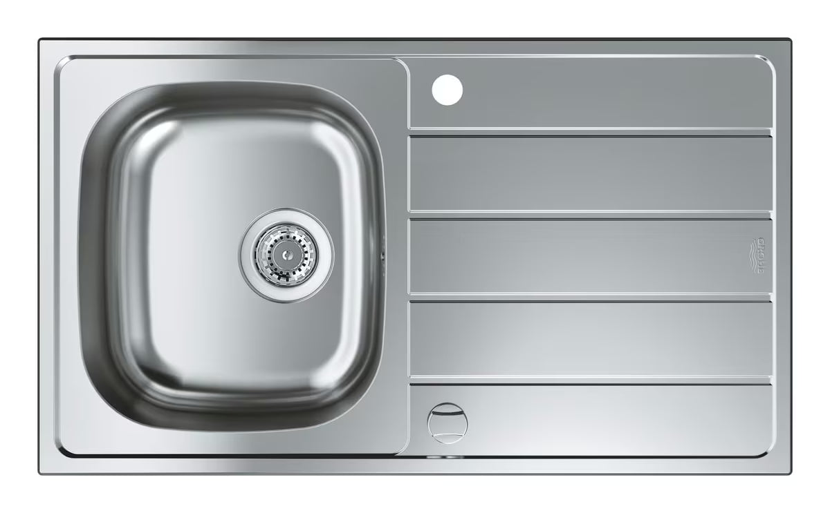 Nerūdijančio plieno virtuvės plautuvė Grohe K200 su nusausinimo plokštuma pro montavimas ant stalviršio , satininis paviršius