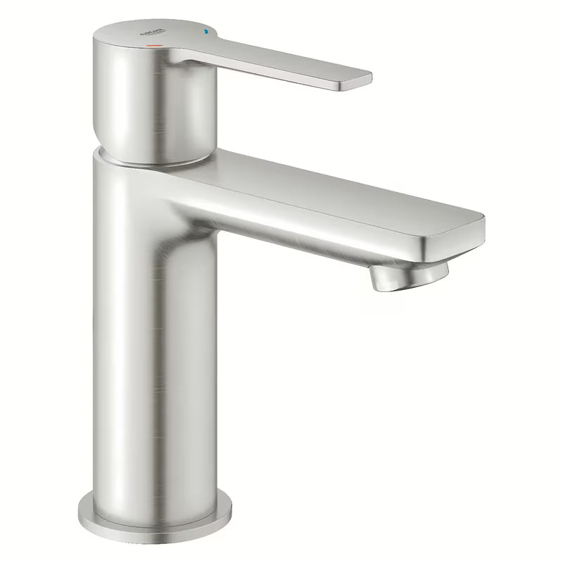 Praustuvo svirtinis maišytuvas Grohe Lineare, apdaila supersteel su click-clack, su trumpu snapu