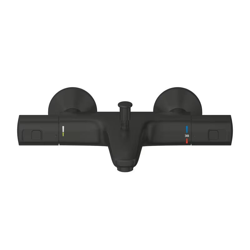 Termostatinė sieninė vonios maišytuvas Grohe Precision apdailos matte black su perjungėju, voniai ir dušui