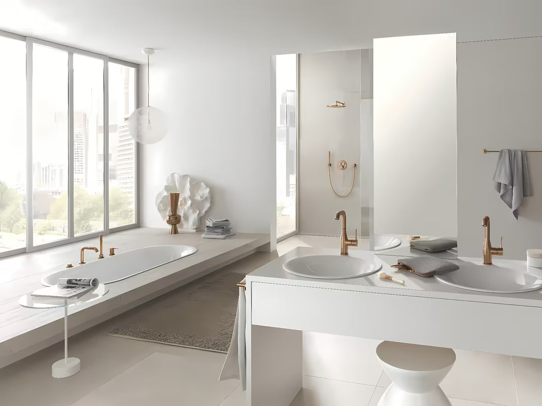 Grohe Rainshower Cosmopolitan Metal viršutinis dušas 310 su dušo laikikliu, apdaila brushed warm sunset