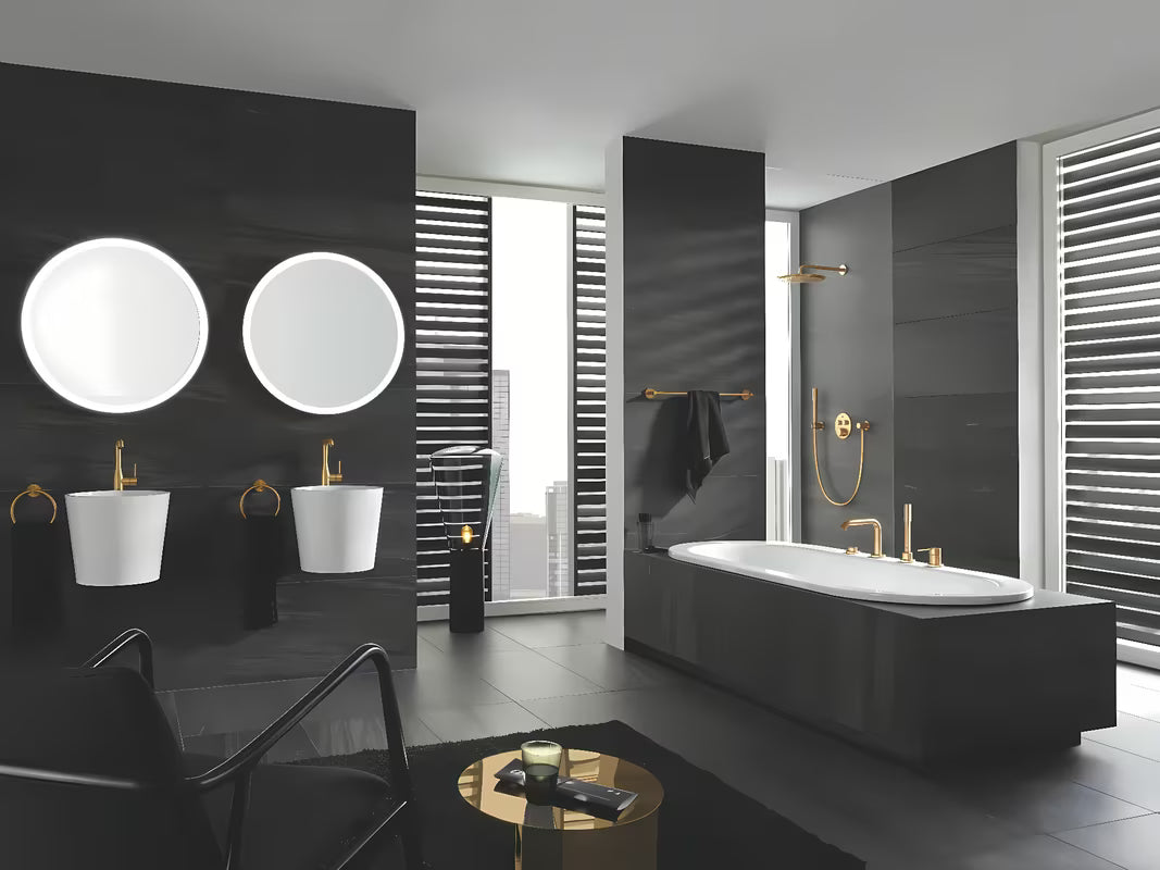 Grohe Rainshower Cosmopolitan Metal viršutinis dušas 310 su dušo laikikliu, paviršius Brushed Cool Sunrise