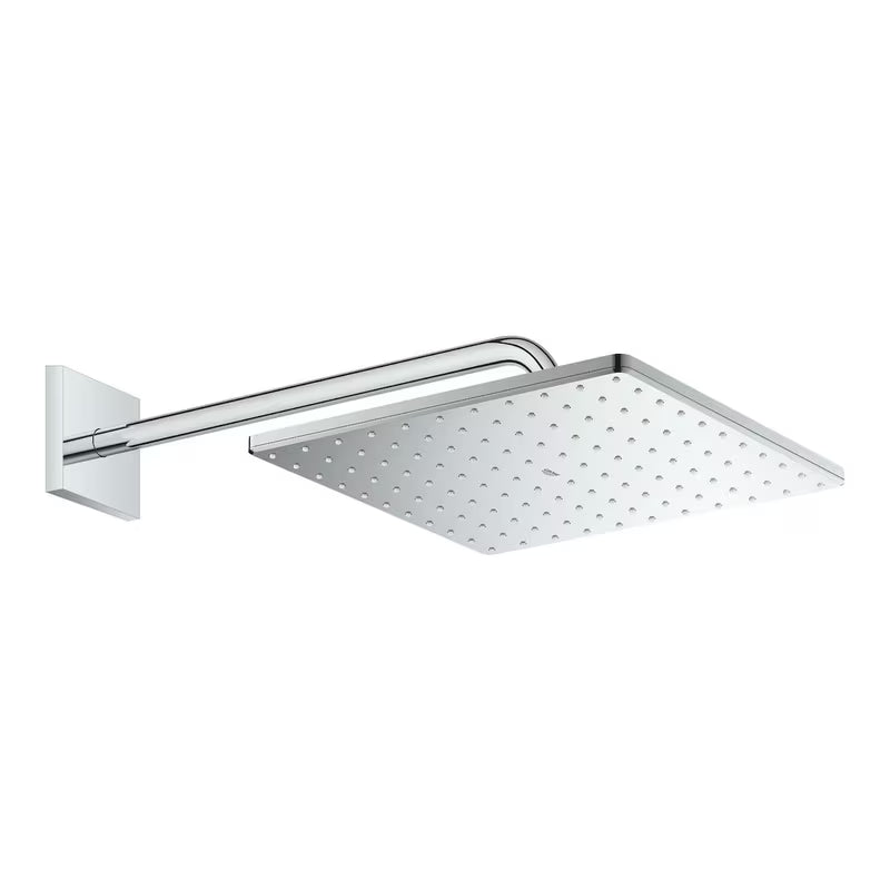 Chromuota viršutinis dušas Grohe Rainshower Mono Cube su dušo laikikliu pro, montuojama ant sienos