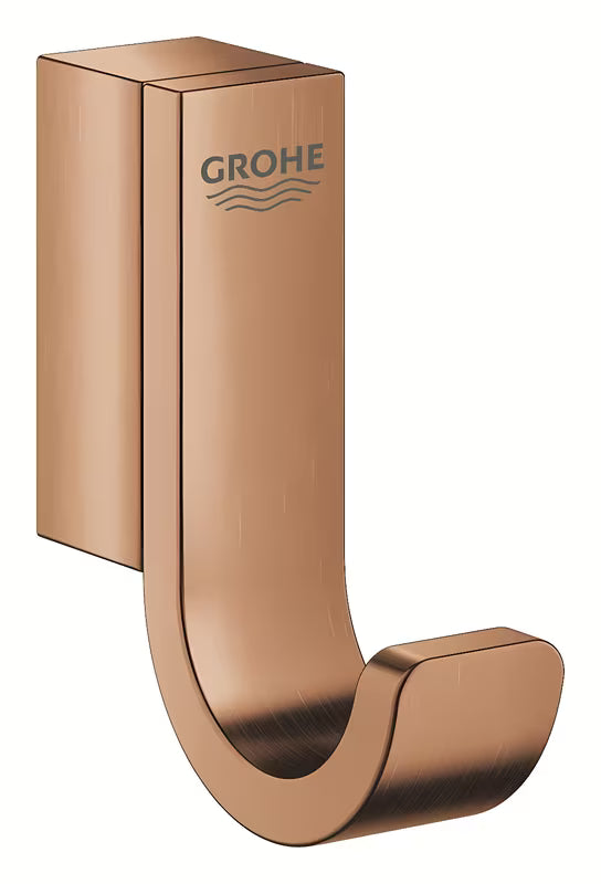 Metalinis vonios kambario kabliukas Grohe Selection, apdaila Brushed Warm Sunset, su paslėptu tvirtinimu.