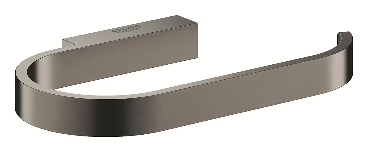 Tualetinio popieriaus laikiklis Grohe Selection, šukuoto hard graphite apdaila, su paslėptu tvirtinimu prie sienos.