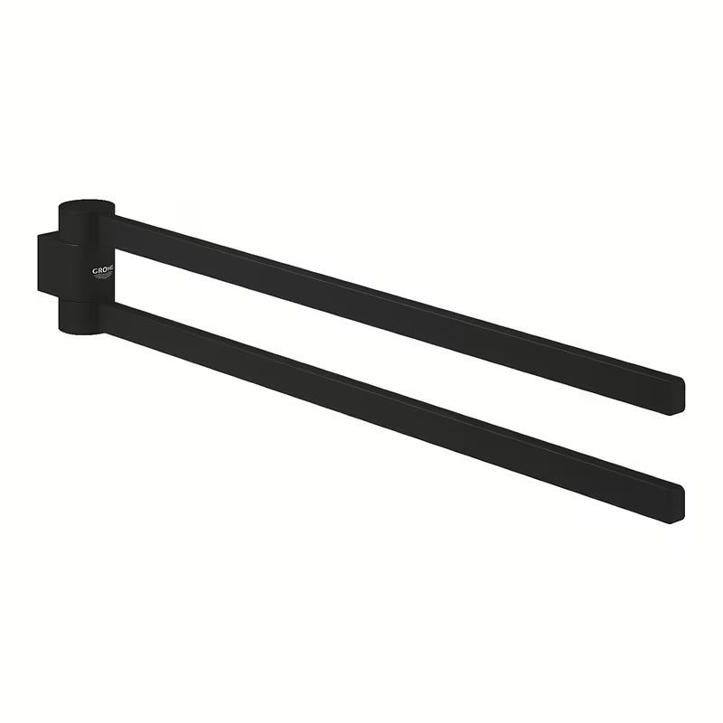 Dvigubas rankšluosčio laikiklis Grohe Selection su dviem pasukamomis svirtimis, spalva phantom black.