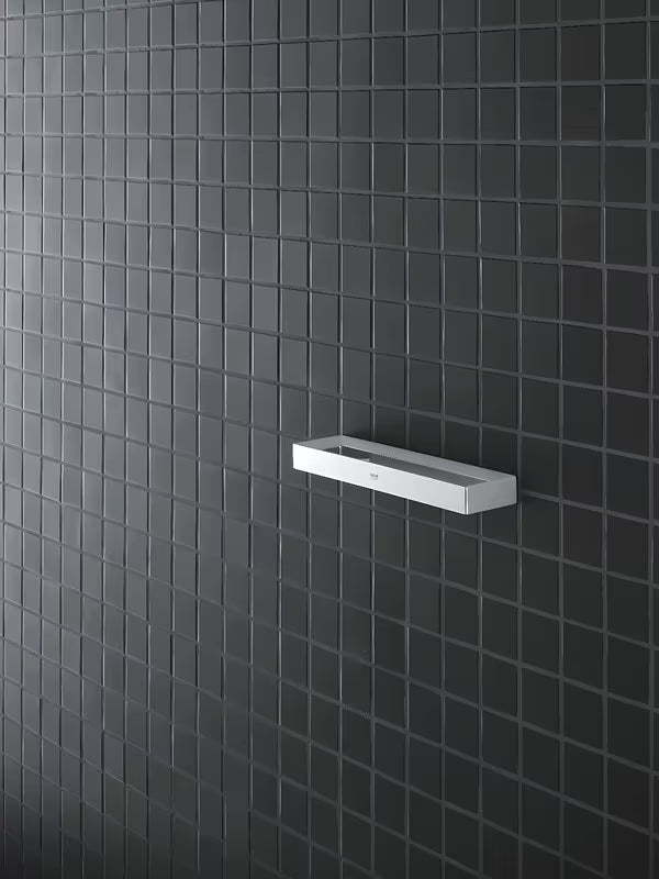 Chromuotas rankšluosčių žiedas Grohe Selection Cube su paslėptu tvirtinimu prie sienos