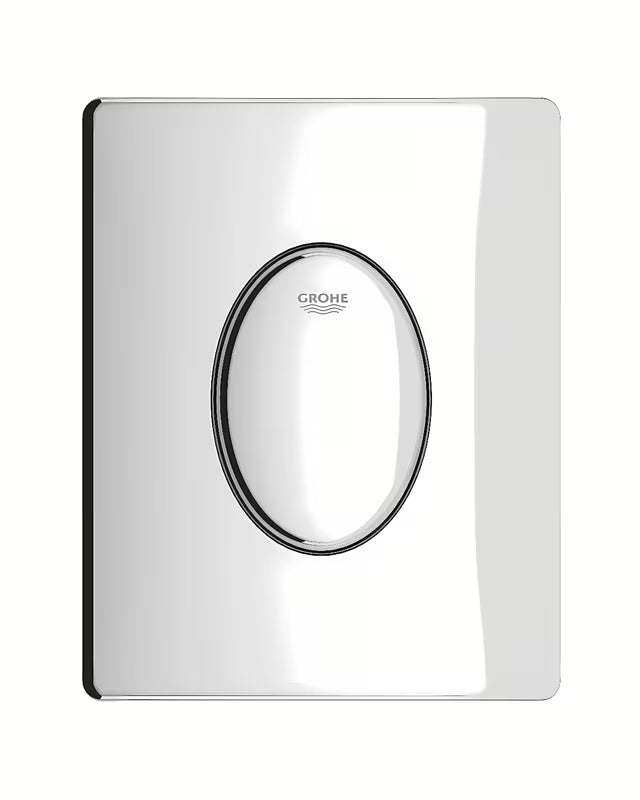 Chromuotas vandens nuleidimo mygtukas Grohe Skate Air pro, vieno kiekio nuleidimas ir vertikalus montavimas.