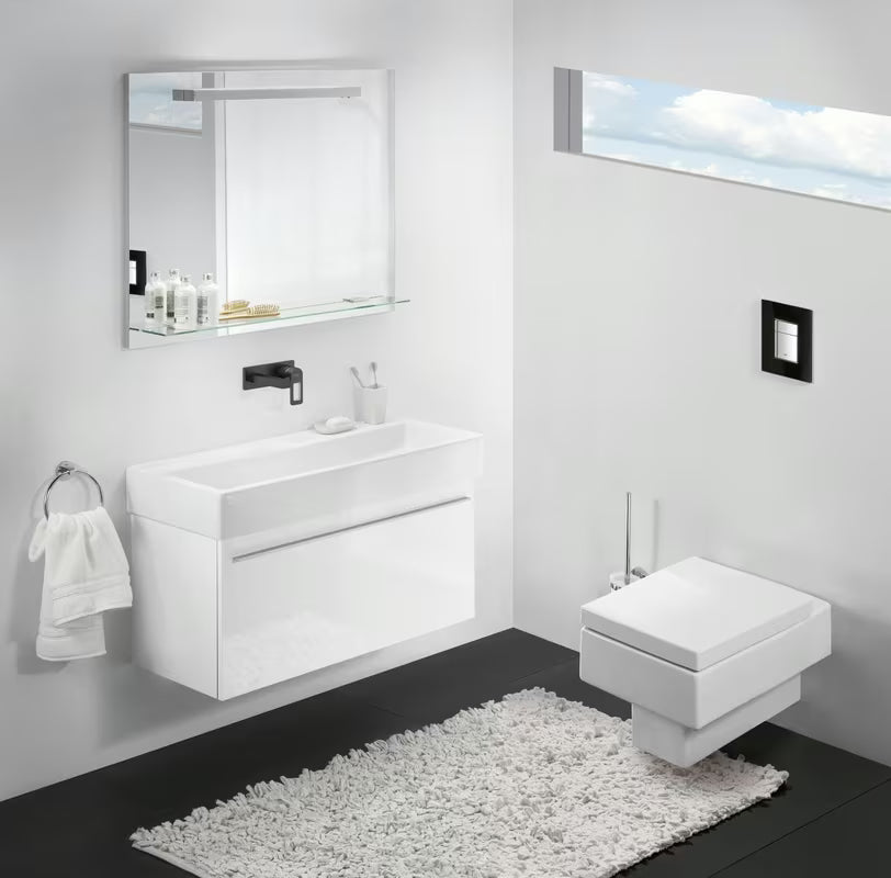 Grohe Skate Cosmopolitan vandens nuleidimo mygtukas su stiklo paviršiumi, juodo aksomo spalvos