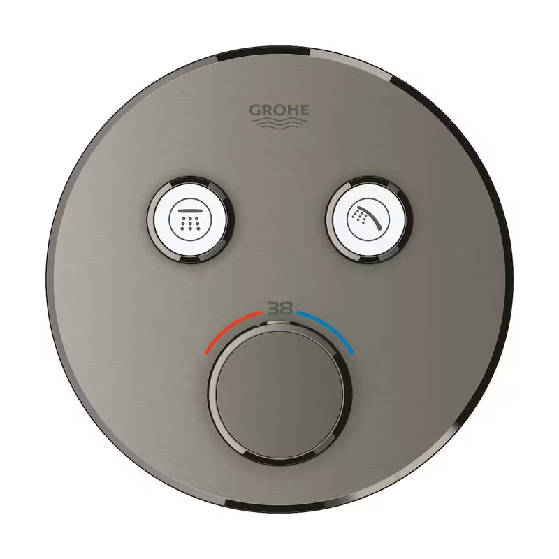 Potinkinė termostatinė dušo maišytuvas Grohe Grohtherm smartcontrol, apdaila – brushed hard graphite.