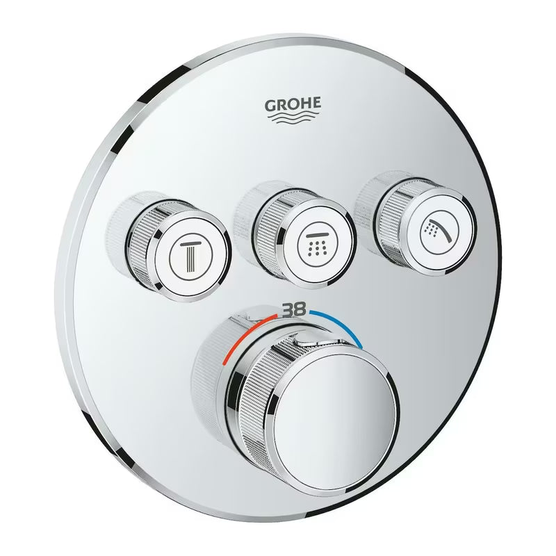 Potinkinė termostatinė dušo maišytuvas Grohe Grohtherm smartcontrol chromo spalvos, su trimis vožtuvais