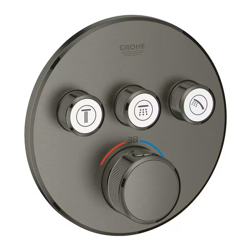 Potinkinė termostatinė dušo maišytuvas Grohe Grohtherm smartcontrol, brushed hard graphite spalvos