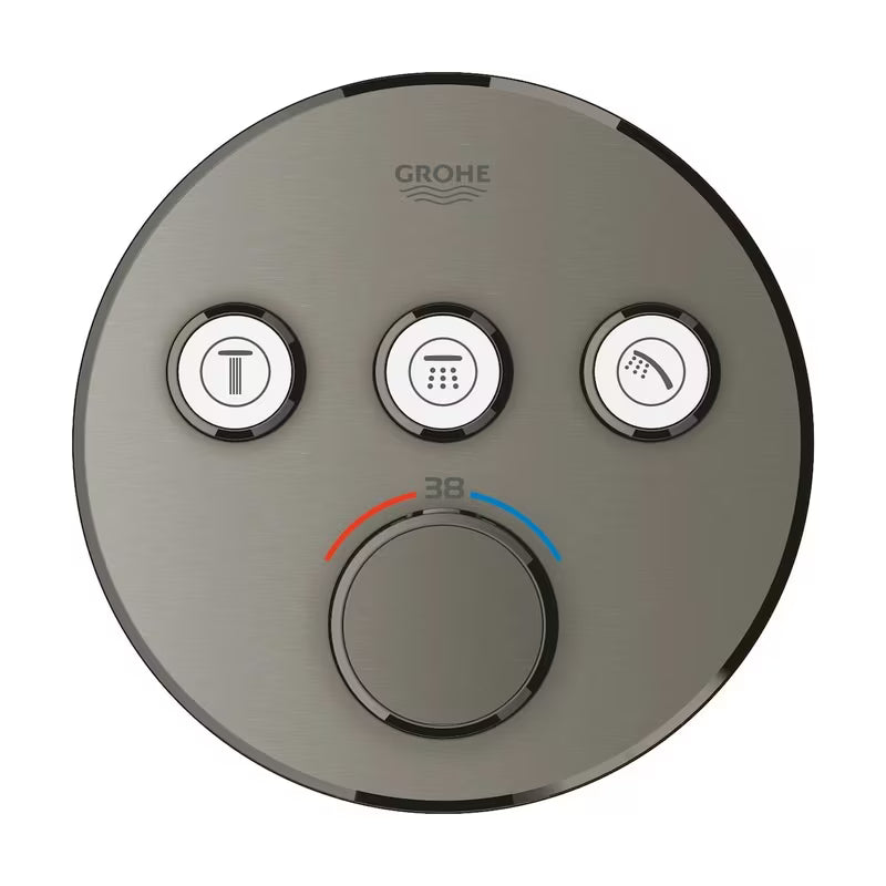 Potinkinė termostatinė dušo maišytuvas Grohe Grohtherm smartcontrol, brushed hard graphite spalvos