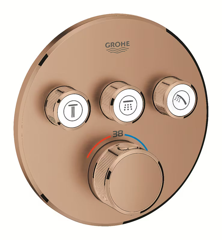 Potinkinė termostatinė dušo maišytuvas Grohe Grohtherm smartcontrol šukuoto paviršiaus Warm Sunset apdailos