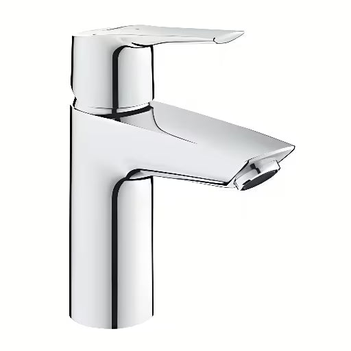 Chromuotas svirtinis praustuvo maišytuvas Grohe Start su vandens taupymo funkcija ir spaudžiamuoju dugno vožtuvu