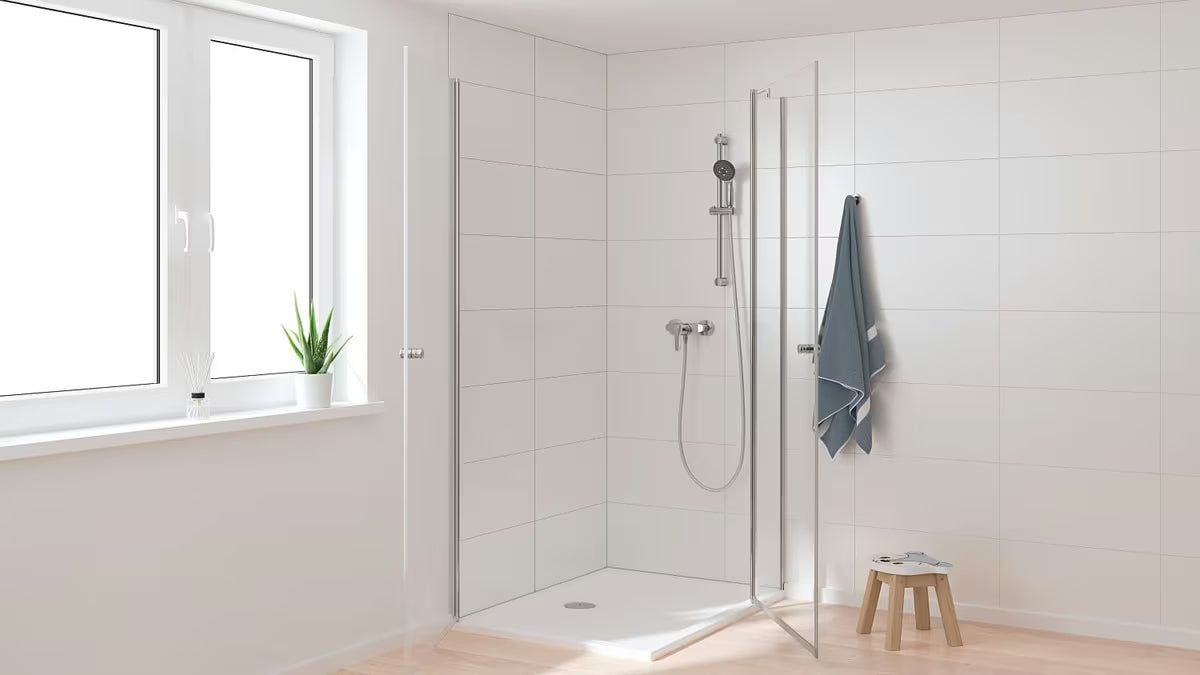 Svirtinis sieninė dušo maišytuvas Grohe Start chromo apdailos su Grohe SilkMove technologija