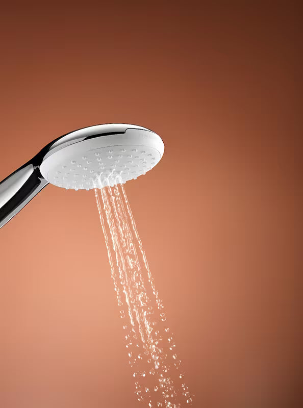 Chromuotas dušo komplektas Grohe Tempesta su rankiniu dušeliu, dušo stovu ir žarna