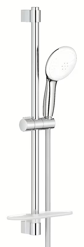 Chromuotas dušo komplektas Grohe Tempesta su rankiniu dušu, dušo stovu, žarna ir EasyReach lentynėle