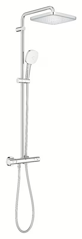 Dušo sistema Grohe Tempesta Cube System su termostatiniu maišytuvu chromo spalvos, su viršutiniu ir rankiniu dušu