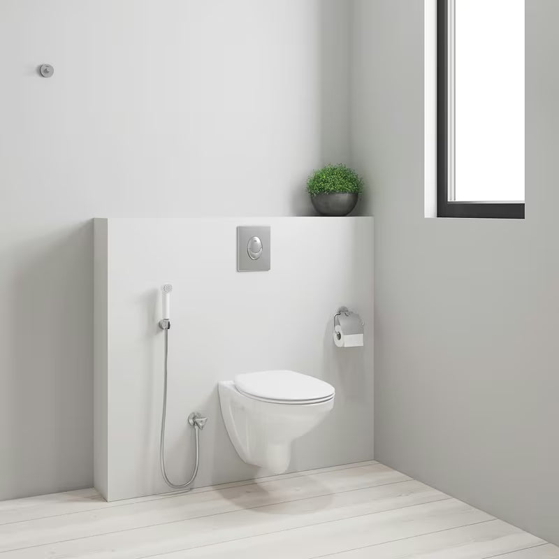 Bidė dušelis Grohe Tempesta-F Trigger Spray chromo ir baltos spalvos su sieniniu laikikliu