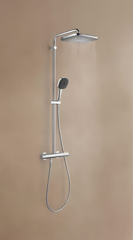 Grohe Vitalio Comfort System dušo sistema su termostatiniu maišytuvu chromo spalvos su viršutiniu ir rankiniu dušu