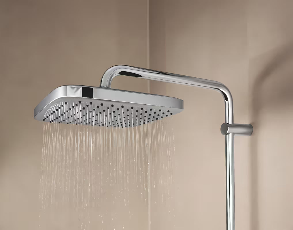 Grohe Vitalio Comfort System dušo sistema su termostatiniu maišytuvu chromo spalvos su viršutiniu ir rankiniu dušu