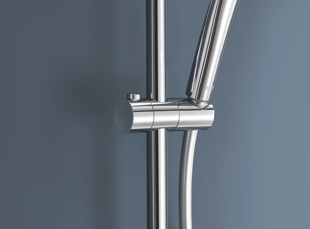 Dušo sistema Grohe Vitalio Joy XXL 310 su termostatu, chromo apdailos, su viršutiniu ir rankiniu dušu