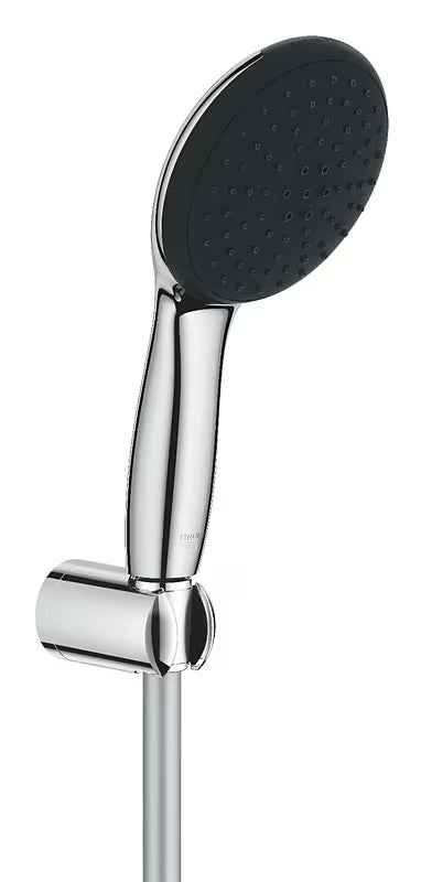 Chromuotas vonios dušo komplektas Grohe Vitalio Start su rankiniu dušu, 1750 mm žarna ir sieniniu laikikliu