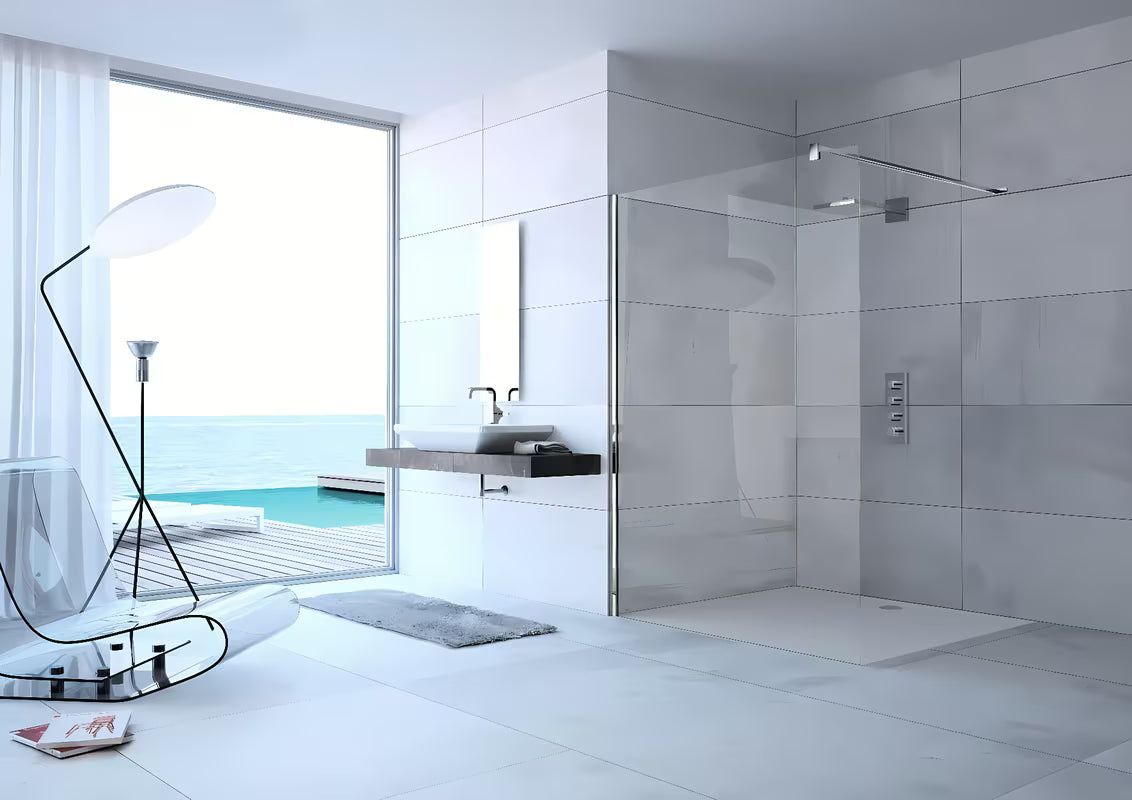 Walk in Dušo-Sienelė Hüppe Design pure 90 cm, blizgus chromas, skaidrus stiklas