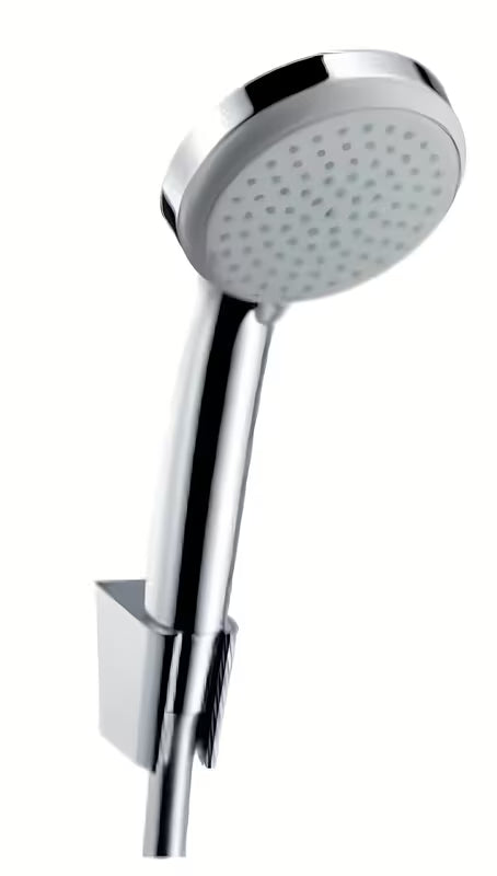 Rankinio dušo Komplektas Hansgrohe Croma 100 chromo spalvos, su 100 mm rankiniu dušu, laikikliu Porter 'S ir Isiflex 1,25 m žarna.