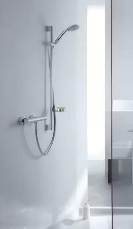 Dušo komplektas Hansgrohe Croma 100 Vario, apdaila chrome, su rankiniu dušeliu, stovu, žarna ir muiline.