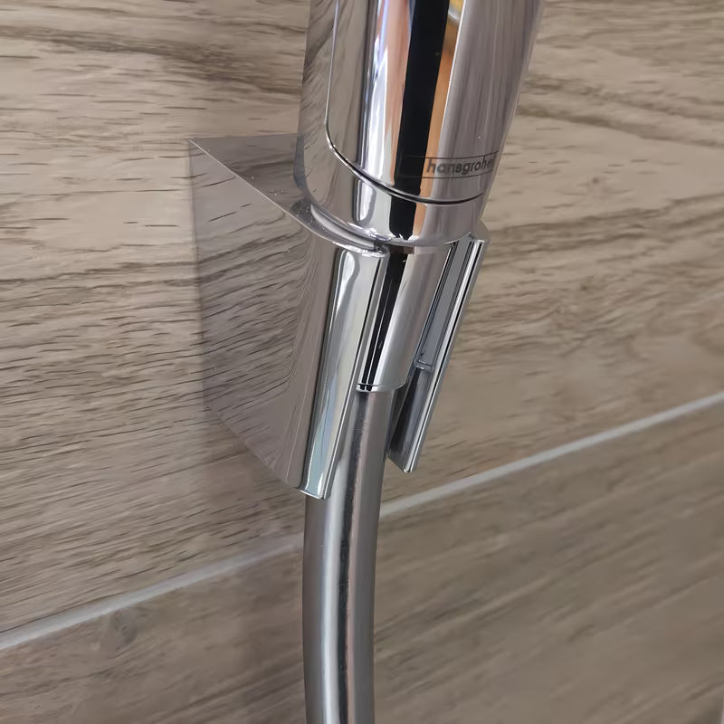 Hansgrohe Croma Select rankinio dušo komplektas baltos ir chromo spalvos, su 110 mm rankiniu dušu