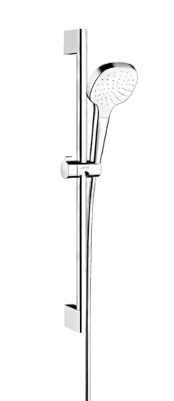 Hansgrohe Croma Select E dušo komplektas baltos ir chromo spalvos su rankiniu dušu, Unica stovu ir žarna