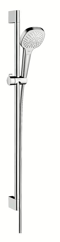 Hansgrohe Croma Select E dušo komplektas baltos ir chromo spalvos su rankiniu dušu ir stovu Unica