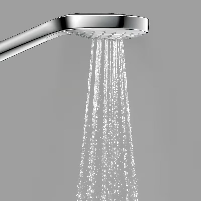 Rankinis dušas Hansgrohe Croma Select S baltos ir chromo spalvos su mygtuku Select, trijų srovių
