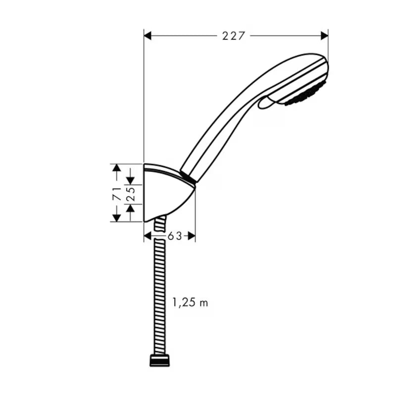 Hansgrohe Crometta 85 vonios dušo komplektas chromo spalvos su rankiniu dušeliu, laikikliu ir dušo žarna