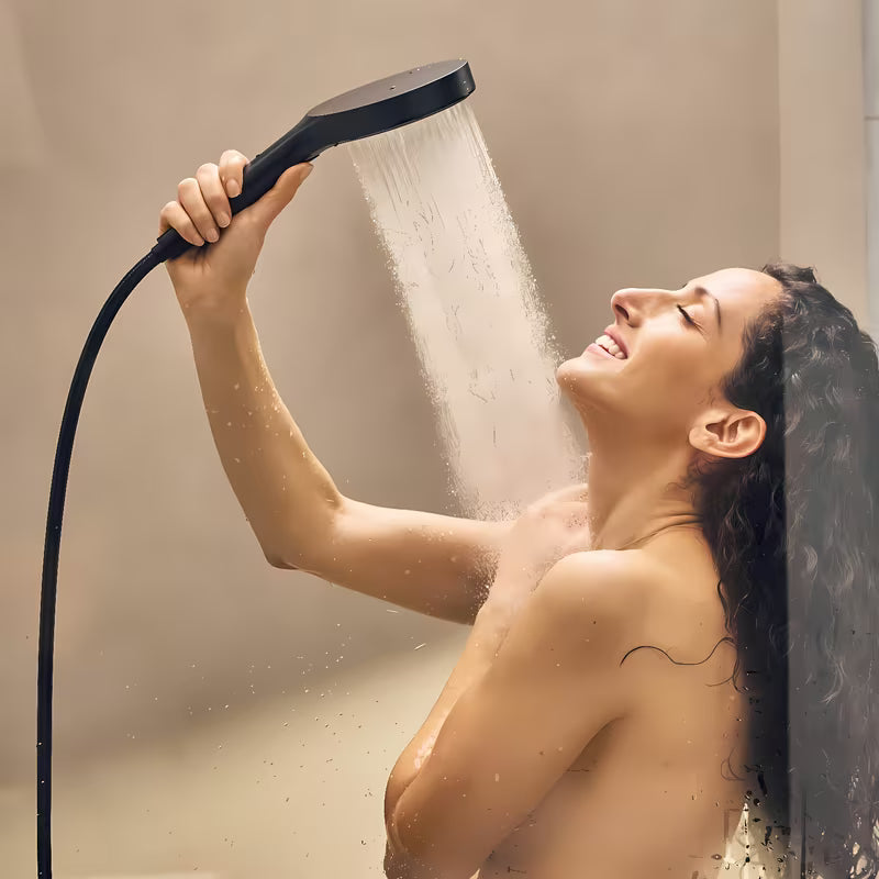 Hansgrohe Designflex tekstilinė dušo žarna 1,25 m, matinės juodos spalvos, su G ½ jungtimi