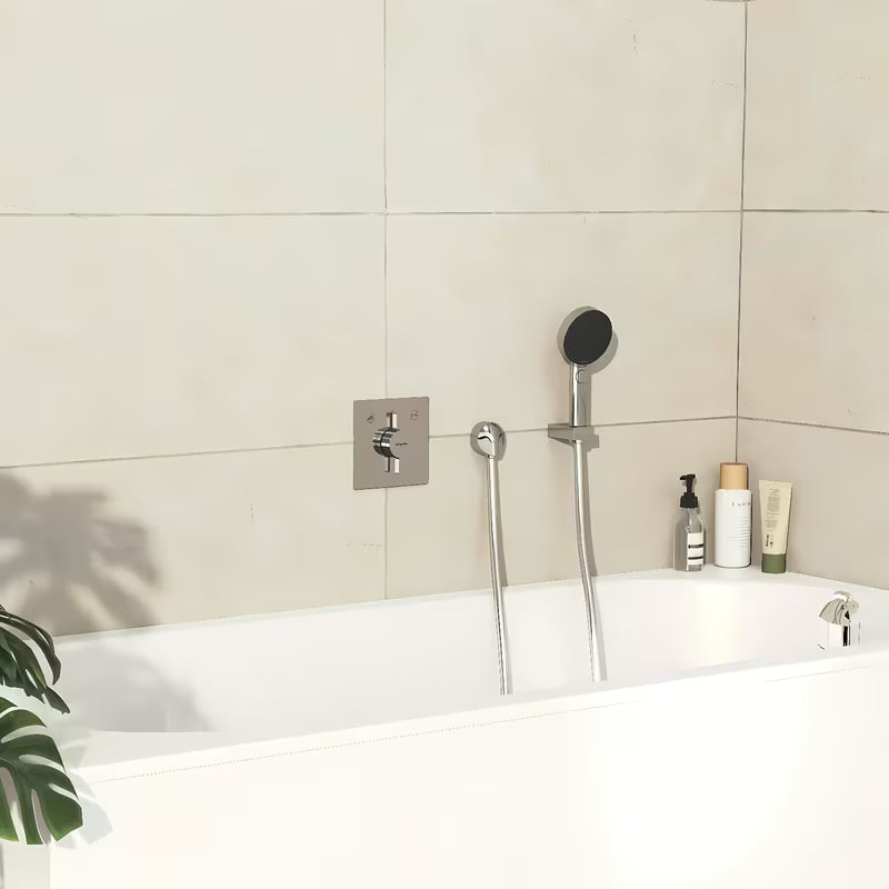 Potinkinė dušo maišytuvas Hansgrohe duoturn E chromo spalvos, pro dviejų vartotojų valdymas.
