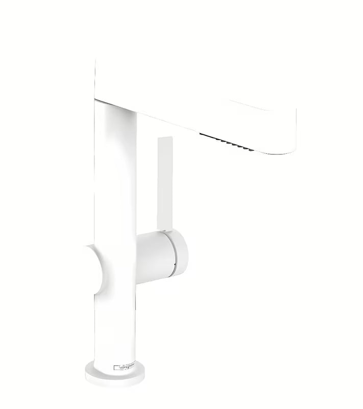 Hansgrohe Finoris praustuvo svirtinis maišytuvas, matinės baltos spalvos, su ištraukiamu dušeliu su Select mygtuku