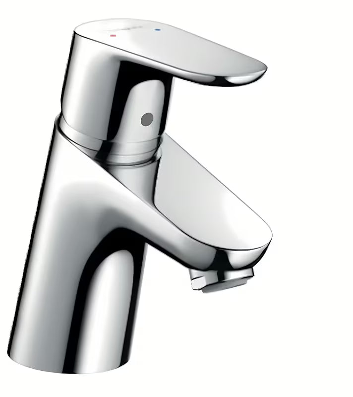 Hansgrohe Focus svirtinis stovintis praustuvo maišytuvas, chromo spalvos be praustuvo dugno vožtuvas.