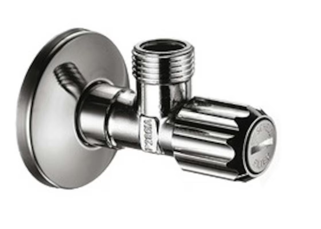 Hansgrohe kampinis ventilis chromo spalvos su mikrofiltru pro maišytuvų apsaugai nuo nešvarumų