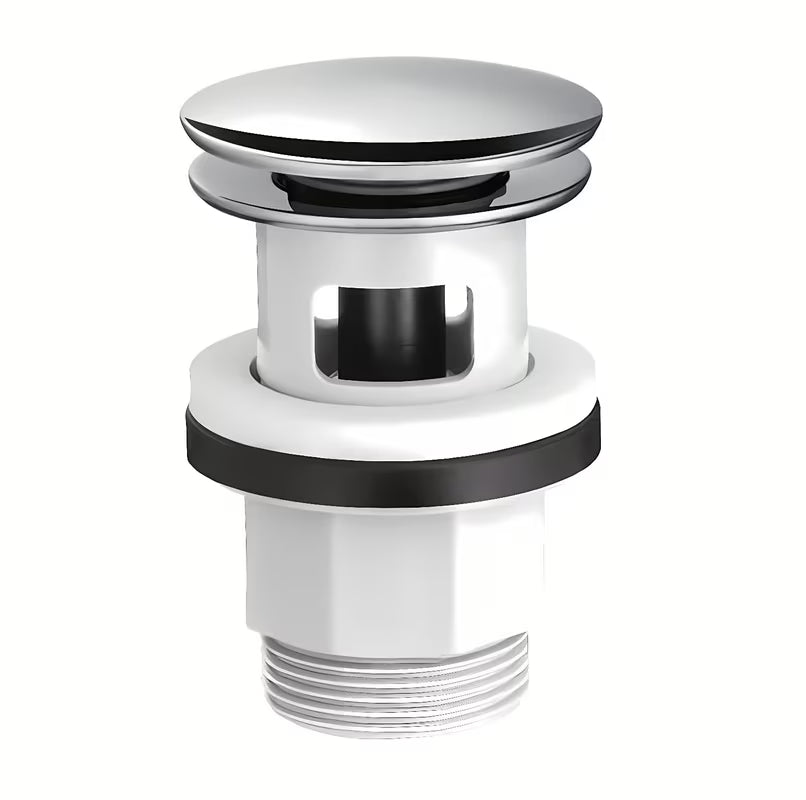 Chromo spalvos praustuvo dugno vožtuvas praustuvui Hansgrohe su Push-Open valdymu pro praustuvai su persipylimu