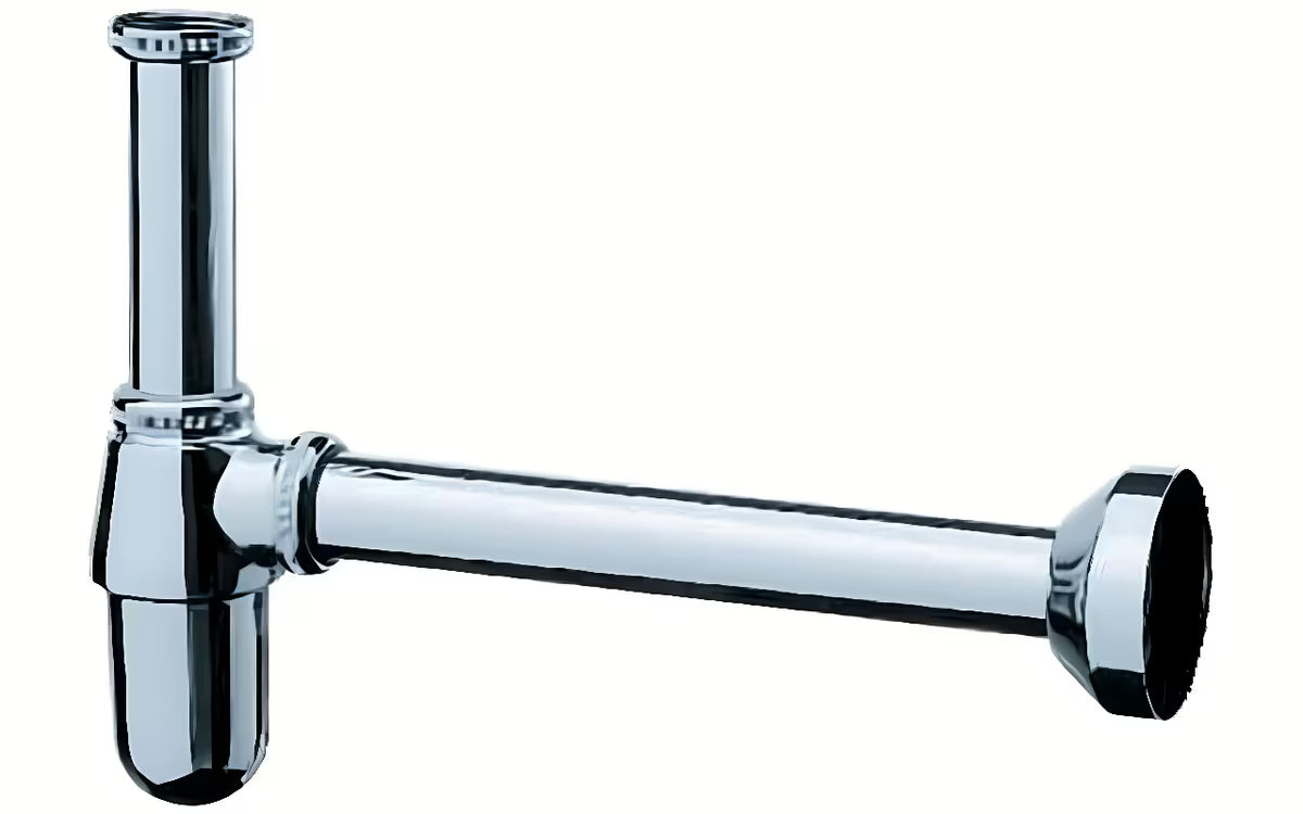 Chromo spalvos praustuvo butelinis sifonas Hansgrohe, lengvai montuojamas