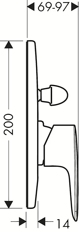 Hansgrohe HG248 potinkinė dušo ir vonios maišytuvas chromo apdailos, apvalaus dizaino.