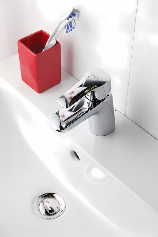 Chromuotas svirtinis stovintis praustuvo maišytuvas Hansgrohe HG248 su praustuvo dugno vožtuvas