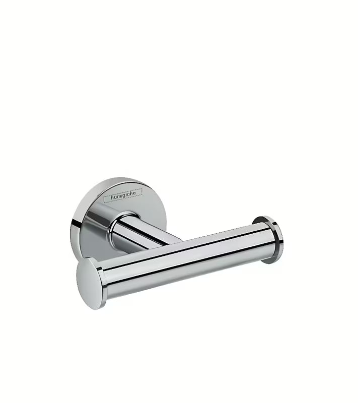 Hansgrohe Logis Universal dvigubas kabliukas blizgaus chromo spalvos pro rankšluosčiams kabinti ant sienos.