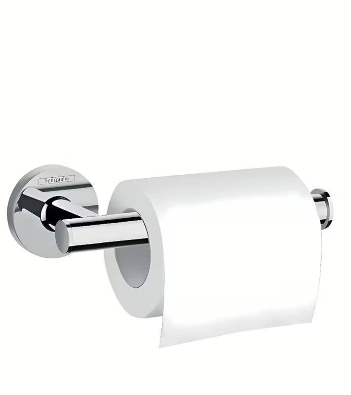 Hansgrohe Logis tualetinio popieriaus laikiklis be dangtelio, blizgaus chromo spalvos, pro montuojamas ant sienos